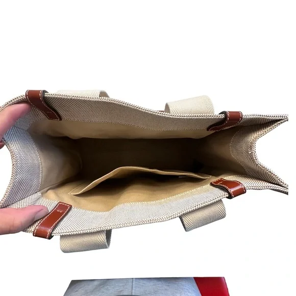 Chloe Cream and Brown Tote Bag - Picture 3 of 4